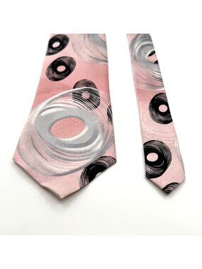 Vintage Enrico Capucci Pink Abstract Print 100% Silk Tie 58" x 4"